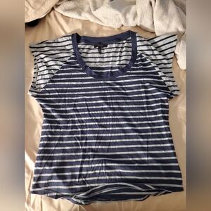 Jessica Simpson Navy and Gray Striped Top